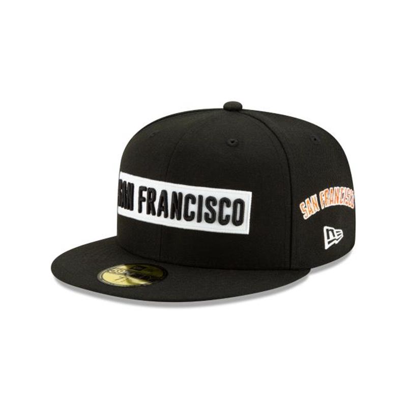 MLB San Francisco Giants Boxed Wordmark 59Fifty Fitted (BED7529) - Black New Era Caps